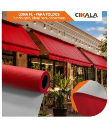 Lona para Toldo Vermelho Fundo Gelo 1x1,40 M em PVC - Perfeita para Toldos Retráteis e Cortinas