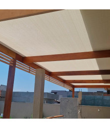 Forro Sintético para Pergolado Areia Shade 90% Sombreamento Proteção UV - Cobertura Áreas Externas Gourmet