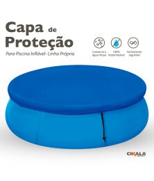 Capa para Piscina Redonda Inflável - Proteção contra Sujeira, Poeira e Folhas