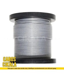 Cabo de Aço Galvanizado 6X7 Sem Revestimento 2,4mm 3/32” Alma de Fibra