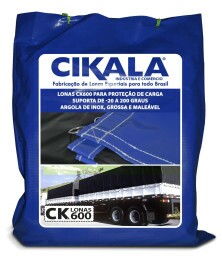 Lona de Caminhão Azul x Preta CK600 Micras PVC Emborrachado - Resistência Proteção Segurança Grandes Cargas M2