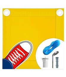 Capa de Segurança para Piscina CKP550 Amarela + Kit de Instalação - Suporta Peso, Evita Quedas e Acidentes M2