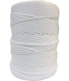 Corda Poliéster 5mm Branca Trançada Rolo 1KG Multiuso Resistente para Amarração