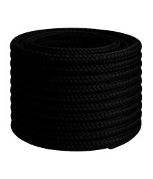 Corda Poliéster 10mm Trançada Preta - Multiuso Resistente para Amarração