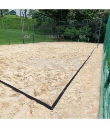 Fita Marcação Preta 16x8 M + 4 Estacas + Bolsa Beach Tennis