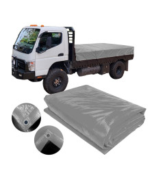 Lona de Caminhão Cinza x Preta CK400 Micras PVC - Proteção Caminhonetes Carretinhas M2