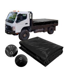 Lona de Caminhão Preta x Preta CK400 Micras PVC - Proteção Caminhonetes Carretinhas M2