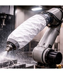Mangote para Braço Robótico em Usinagem CNC Proteção contra Cavaco e Coolant