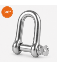 Manilha Reta 9,5 mm 3/8" Aço Galvanizado com Pino para Cabo de Aço 8 mm