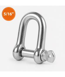Manilha Reta 7,9 mm 5/16" Aço Galvanizado com Pino para Cabo de Aço 6 mm