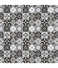 Tapete Passadeira Portugues Preto e Branco Larg 43 cm x 01 M