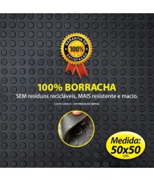 01 Piso Moeda Preto Borracha Antiderrapante 50x50cm