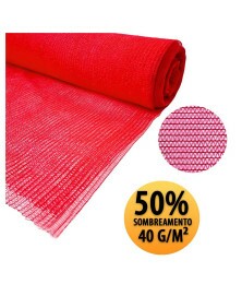Tela de Sombreamento 50% Vermelha 1x4m 40 g/m² Proteção Solar para Jardins, Hortas e Estufas