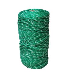 Corda Poliéster 3mm Verde e Branca Trançada Rolo 1/2KG Multiuso Resistente para Amarração