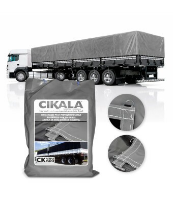 Lona de Caminhão Cinza x Preta CK600 Micras PVC Emborrachado - Resistência Proteção Segurança Grandes Cargas M2