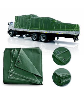Lona Encerado Verde Fio 08 para Caminhão – Impermeável e Perfeita para Cargas Pesadas M2