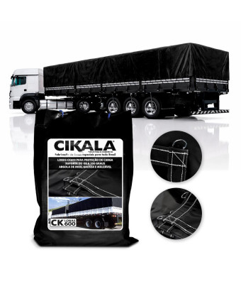 Lona de Caminhão Preta x Preta CK600 Micras PVC Emborrachado - Resistência Proteção Segurança Grandes Cargas M2
