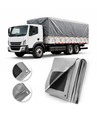 Lona de Caminhão Blackout Cinza Preta CK300 Micras Leve Cobertura de Carga M2