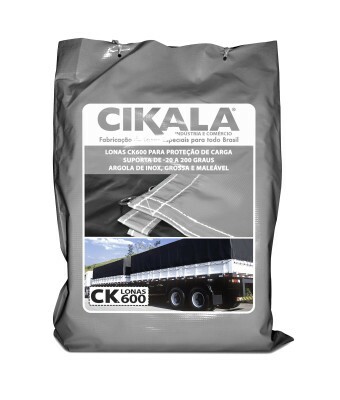Lona de Caminhão Cinza x Preta CK600 Micras PVC Emborrachado - Resistência Proteção Segurança Grandes Cargas M2
