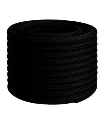 Corda Poliéster 10mm Trançada Preta - Multiuso Resistente para Amarração