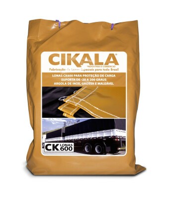 Lona de Caminhão Laranja x Preta CK600 Micras PVC Emborrachado - Resistência Proteção Segurança Grandes Cargas M2