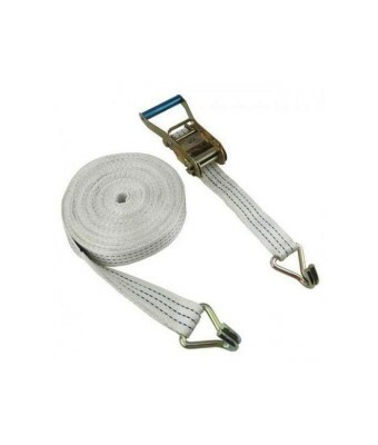Cinta Amarração Branca 9 Metros 3 Ton Ganchos J + Catraca Gancho J
