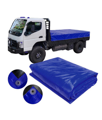 Lona de Caminhão Azul x Preta CK400 Micras PVC Proteção Caminhonetes Carretinhas M2