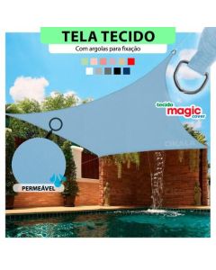 Tela Tecido Sombreamento Azul Nuvem Magic Cover para Cobertura e Decorativa + Kit de Instalação