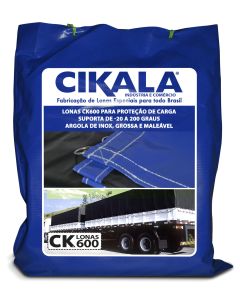 Lona Vinil para Caminhão Azul x Preta Cargas Coberturas em Geral CK600 Micras