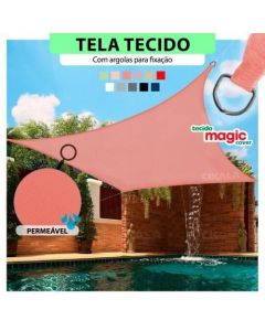 Tela Tecido Sombreamento Coral Magic Cover para Cobertura e Decorativa + Kit de Instalação