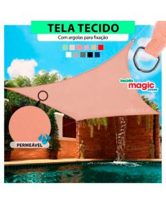 Tela Tecido Sombreamento Rosê Magic Cover para Cobertura e Decorativa + Kit de Instalação