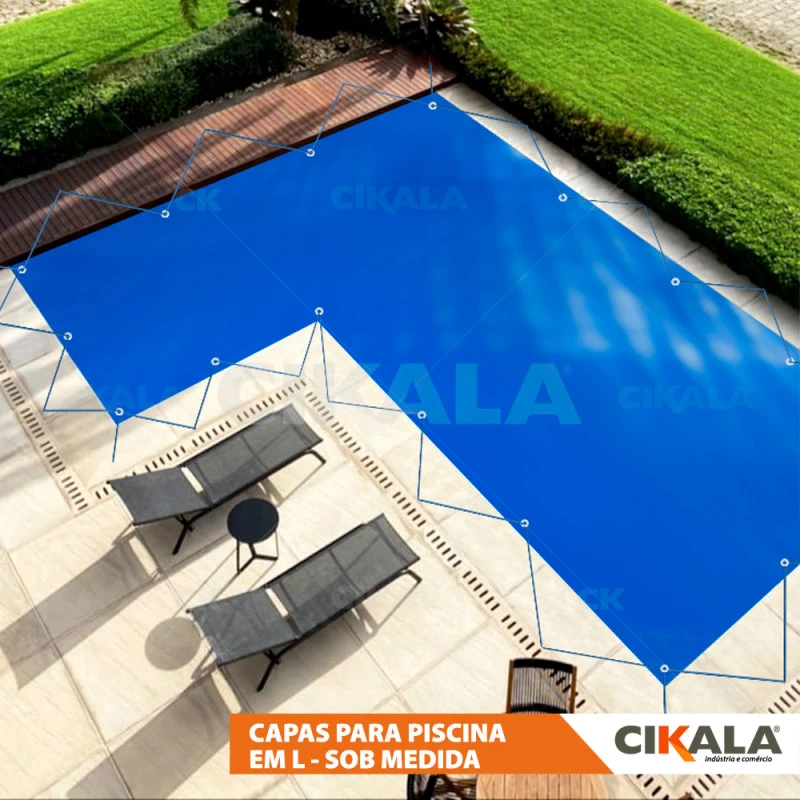 Custom L-shaped pool cover, CIKALA