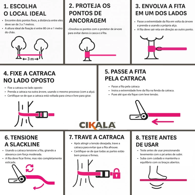 Praticante de Slackline em equilíbrio