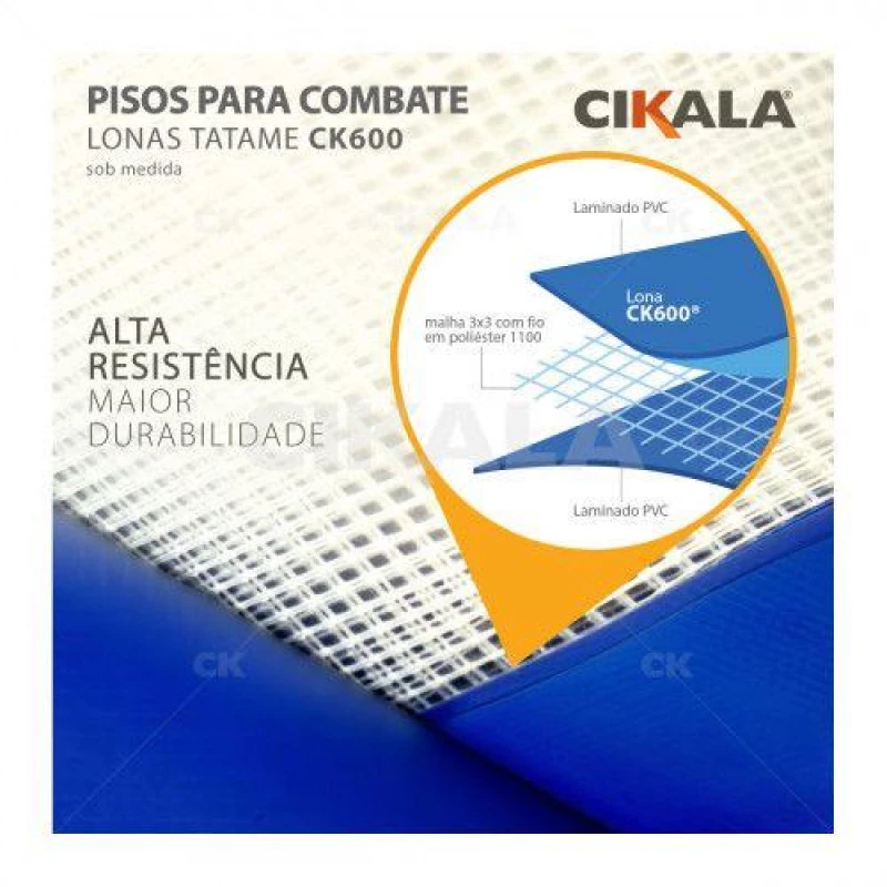 Área de treino com lona para tatame CIKALA, superfície contínua e fácil de limpar