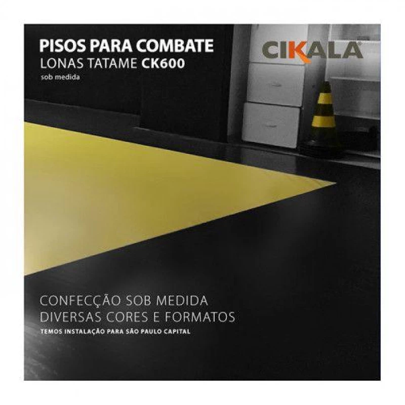 Detalhe de lona para tatame com acabamento reforçado