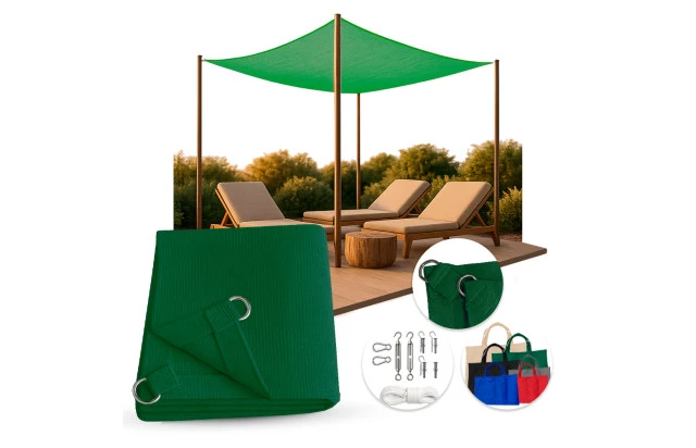 Tela Shade 90% Sombreamento Verde Reforçada - Cobertura Garagem Pergolado Piscina Área Externa M2