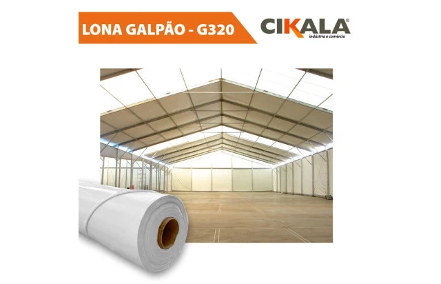 Lona para Cobertura Galpão G320 Branca 1x1,40 M 600 Micras PVC Antichama
