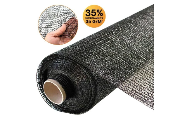 Tela 35% Sombreamento 1x2,00 M Preta 35 g/m² para Legumes e Folhosas