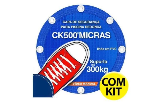 Capa de Segurança para Piscina Redonda CK500 Micras PVC Vinil - Suporta Peso, Evita Quedas e Acidentes