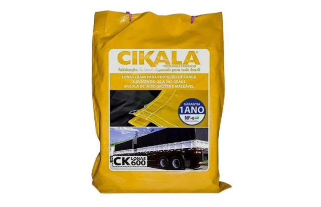 Lona de Caminhão Amarela x Preta CK600 Micras PVC Emborrachado  - Resistência Proteção Segurança Grandes Cargas