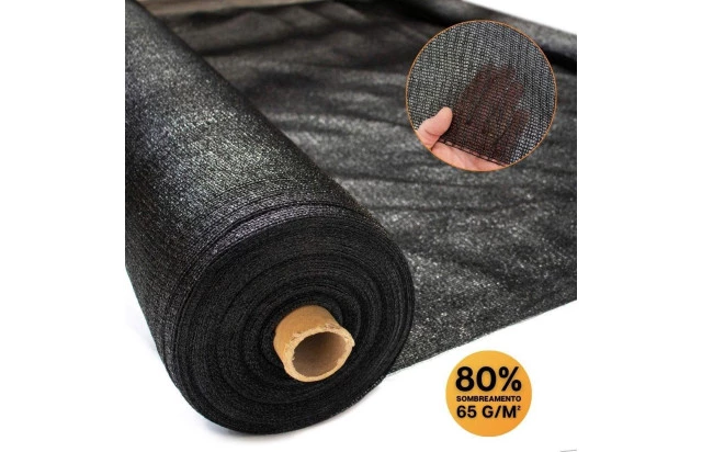 Tela 80% Sombreamento 1,00x3 M Preta 60 g/m² para Viveiros