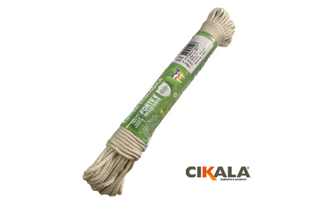 Corda Ecologica Trançada Bege Claro 20 Metros X 3 Mm