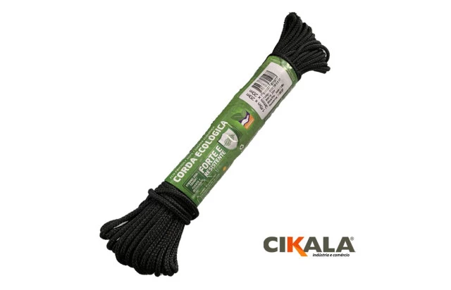 Corda Ecologica Trançada Preta 20 Metros X 3 Mm