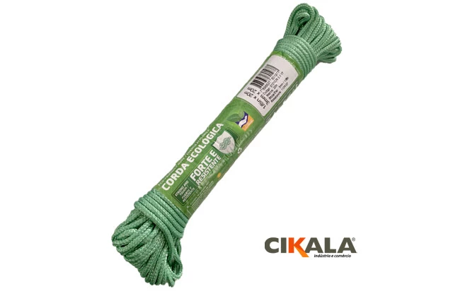 Corda Ecologica Trançada Verde 20 Metros X 3 Mm