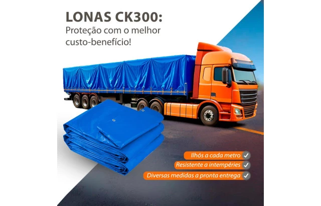 Lona CK300 Azul Para Caminhão Pequeno Porte Caminhonete