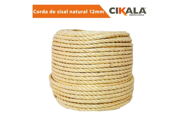 Corda Sisal Natural 12mm para Artesanato Ideal para Decoração e Projetos Criativos