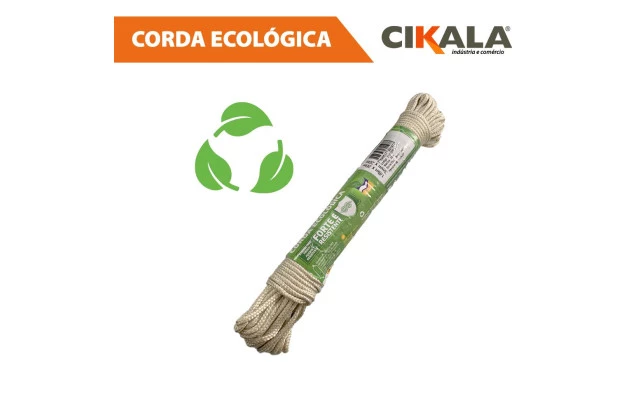 Corda Ecologica Trançada Bege Claro 20 Metros X 3 Mm