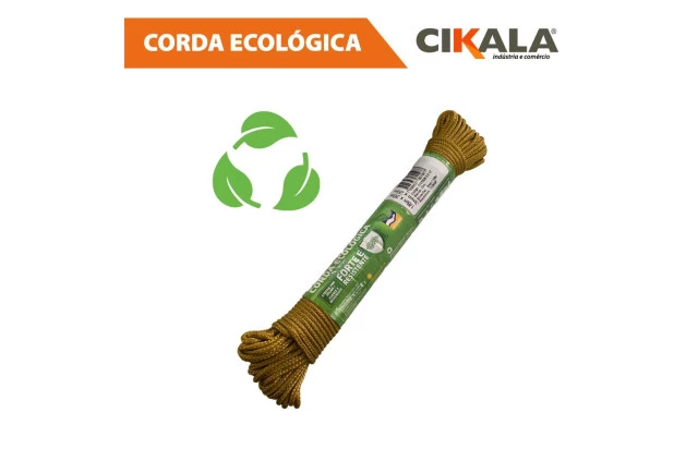Corda Ecologica Trançada Dourada 20 Metros X 3 Mm