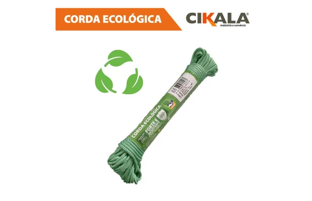 Corda Ecologica Trançada Verde 20 Metros X 3 Mm
