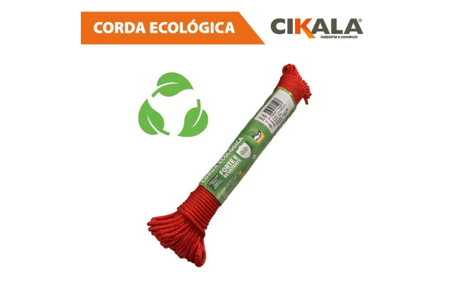 Corda Ecologica Trançada Vermelha 20 Metros X 3 Mm